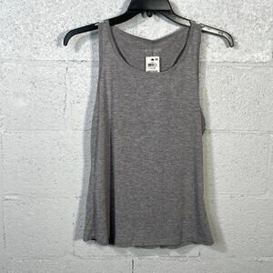 ID Ideology Women's Pleated-Back Relaxed Tank Top, Stormy Grey Medium